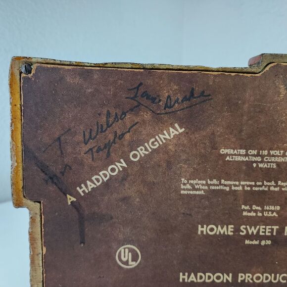 Vintage Haddon Home Sweet Home Lighted Clock Grandma Rocker Fireplace Model 30 U - Picture 9 of 16